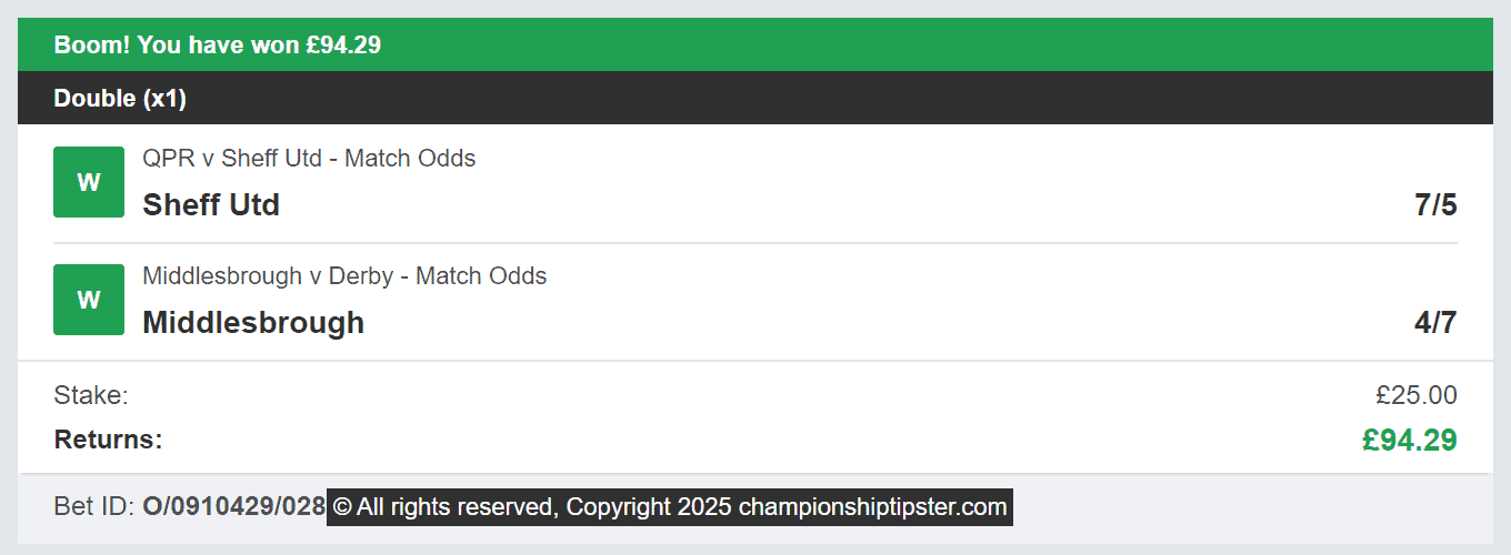 Championship Tipster - Winner Double - 2025-03-01