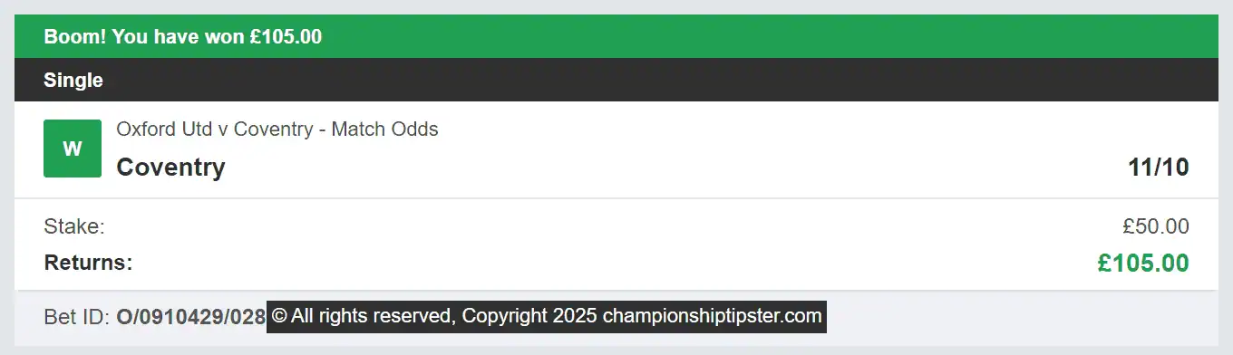 Championship Tipster - Winner 2 - 2025-03-01