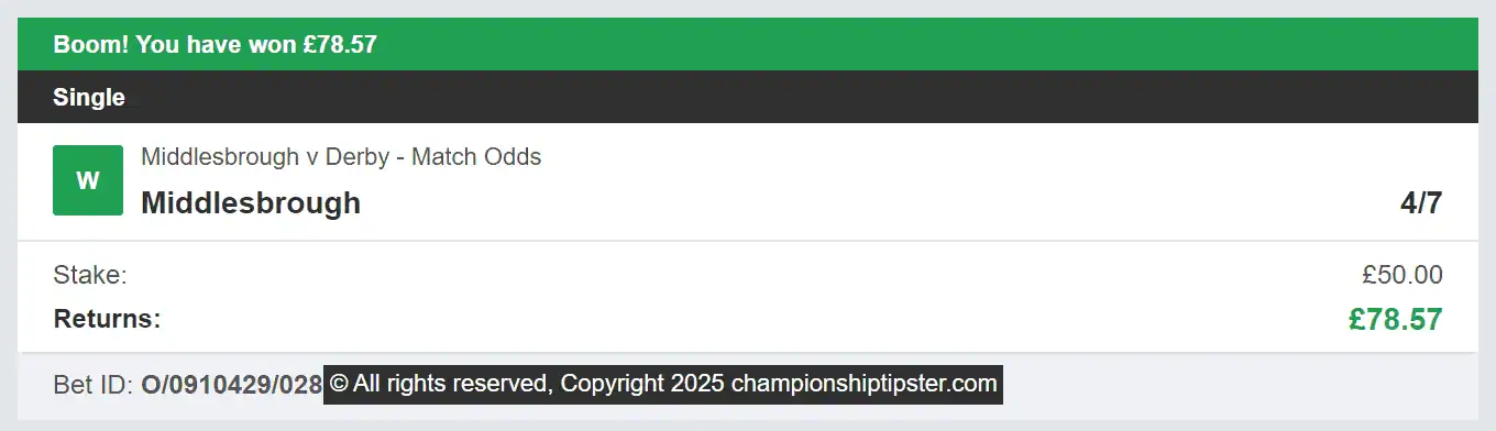 Championship Tipster - Winner 3 - 2025-03-01