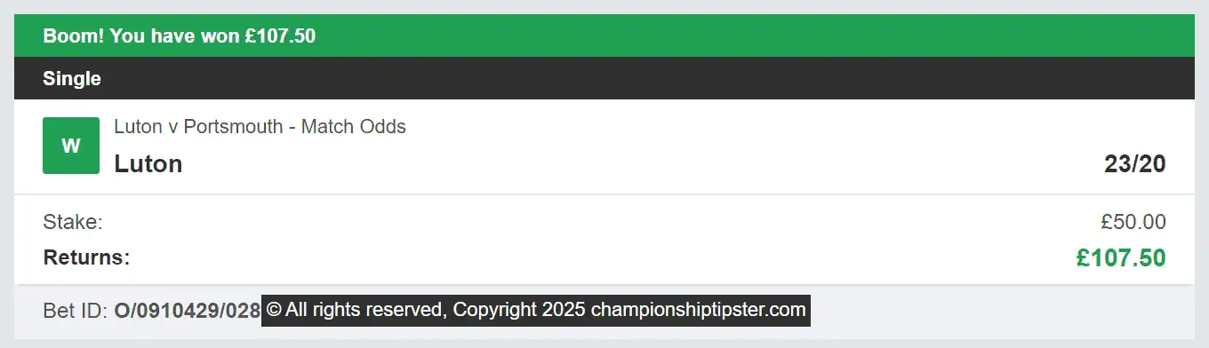 Championship Tipster - Winner 4 - 2025-03-01