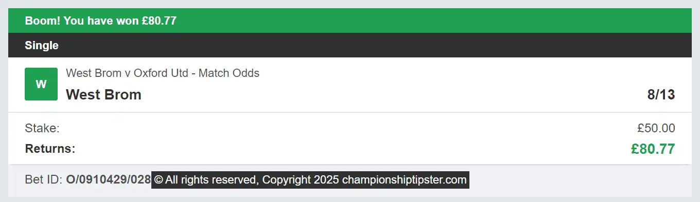Championship Tipster - Winner 5 - 2025-02-22