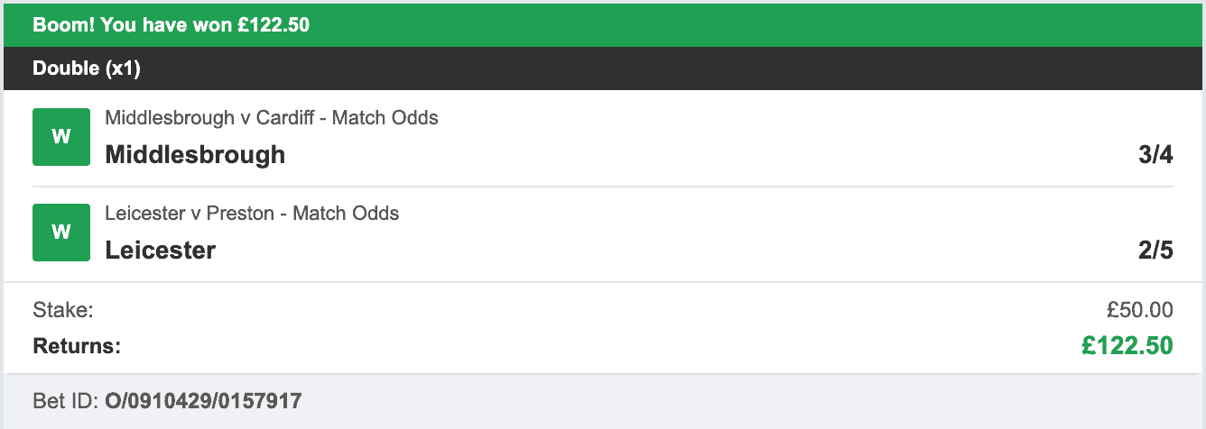 Championship Tipster - Winner Double - 2023-10-04